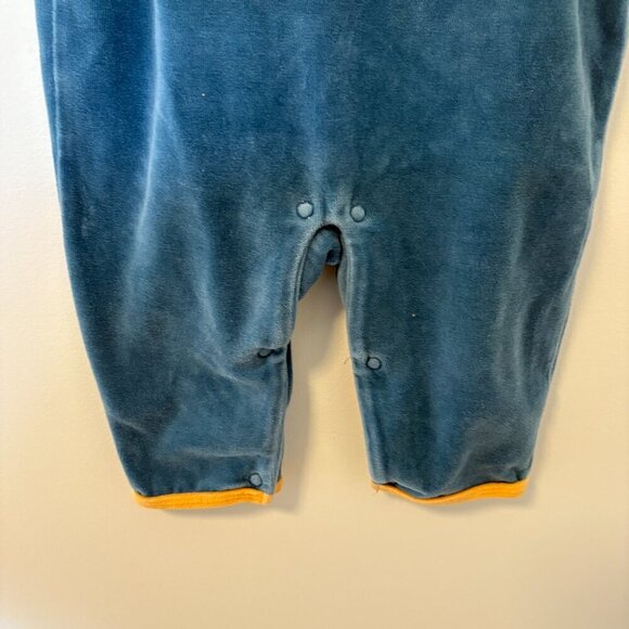 Winnie the Pooh Overalls Romper Blue Velvety 6-9 months Blue / Orange - Picture 5 of 6